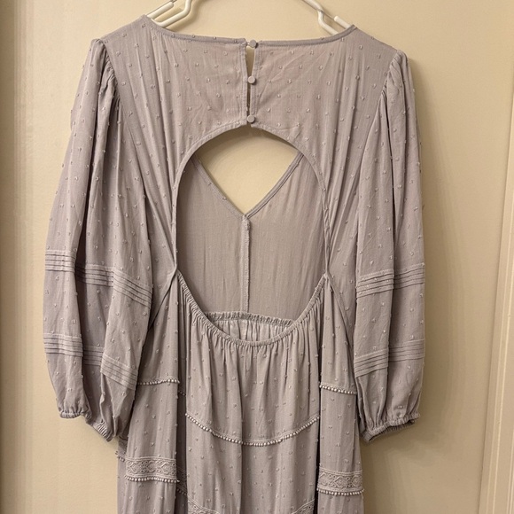 Love Stitch boho Light Purple Gray Long Sleeve Dress - Medium - Picture 5 of 8